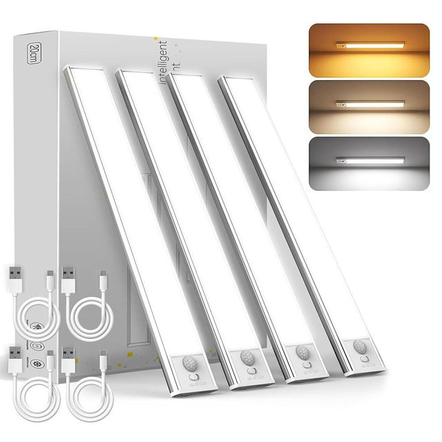 DAYBETTER Under Cabinet Lighting 8 inch Motion Activated Wireless LED Closet Lights, Energy-Saving Battery Operated Under Cabinet Lights for Kitchen, Stairs, Closet Perfect for Homeowners,Renter