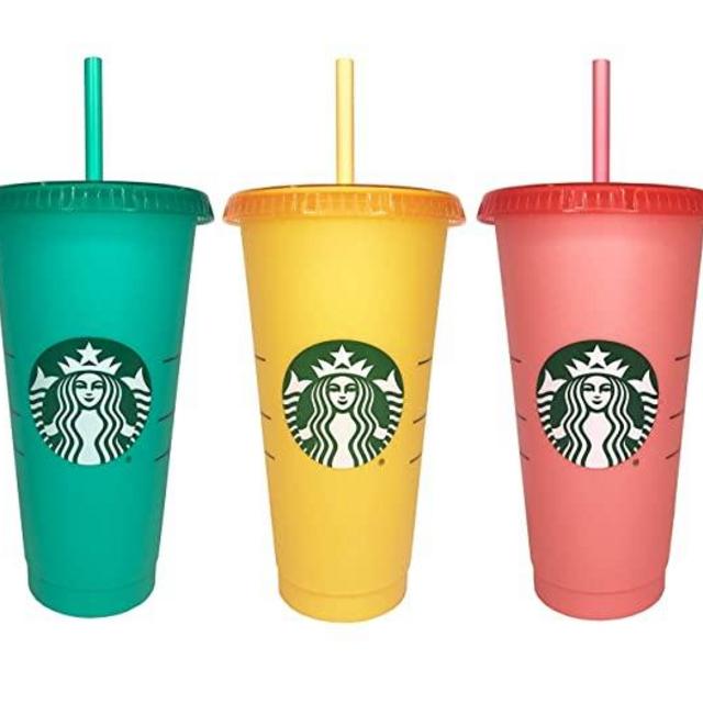 Starbucks 2020 Color Changing Reusable Cold Cups Summer 24 oz, Set of 5