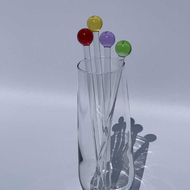 Glass Drink Stirrers : Set of 4