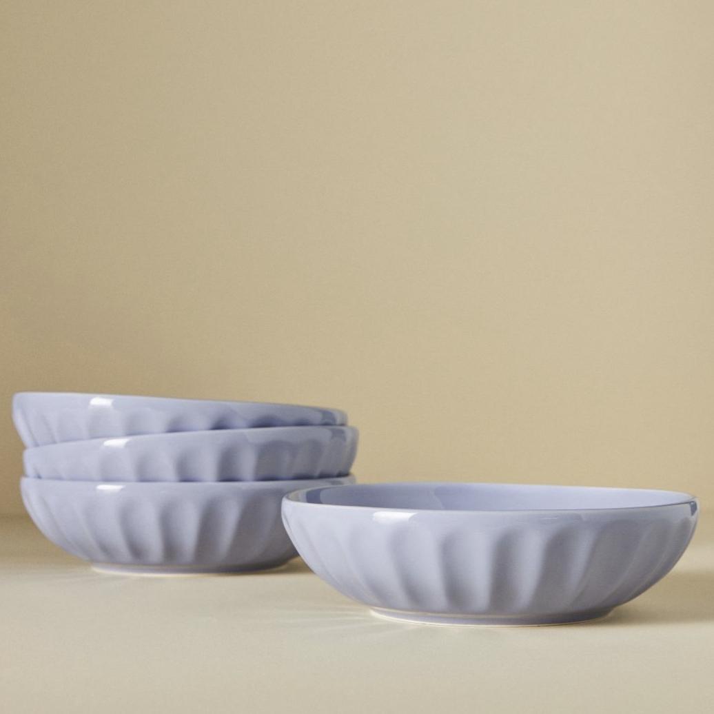 Shiny Latte Pasta Bowls, Set of 4
