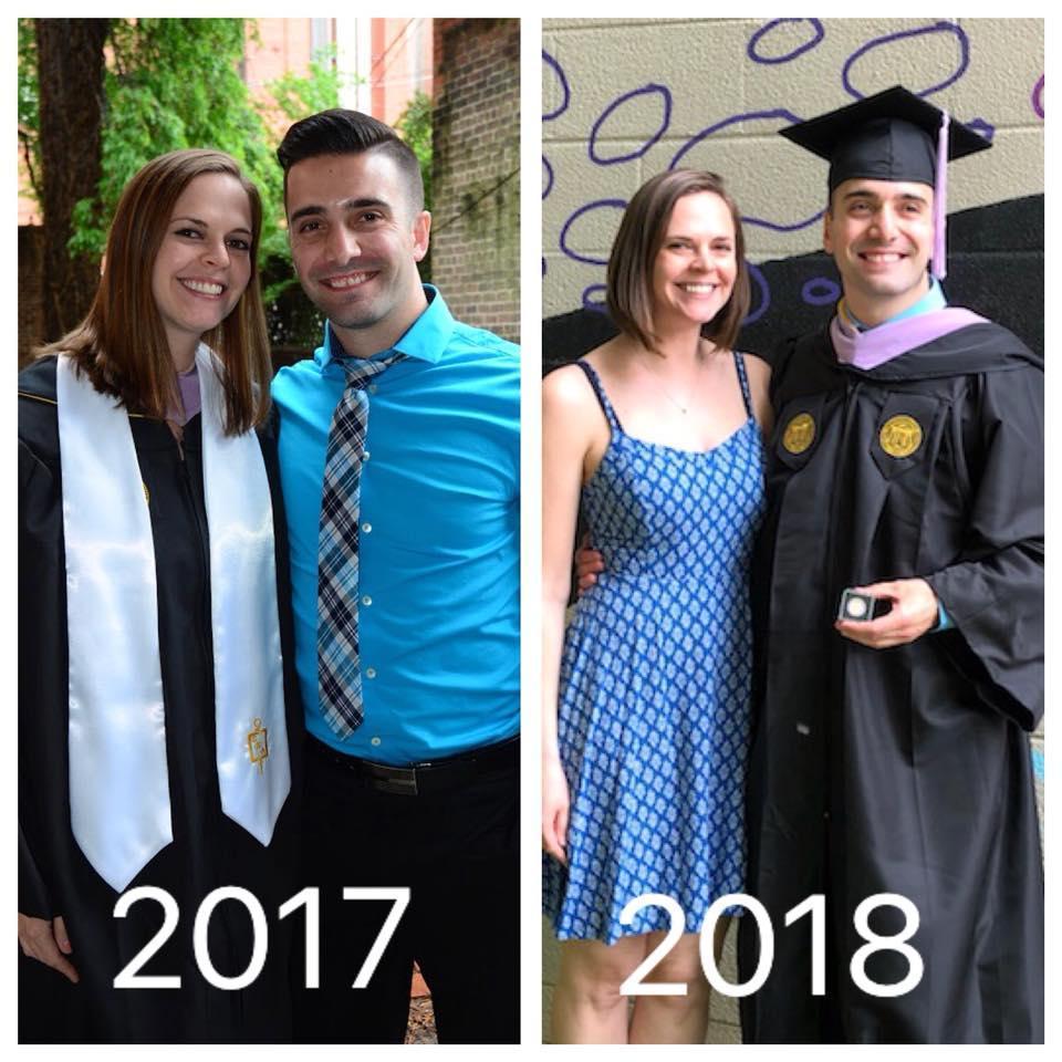 Our graduations from VCU School of Dentistry, one year apart!