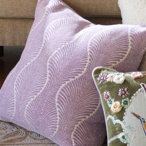 Mauve Orchid - Ogee Chenille Jacquard Throw Pillow - World Market