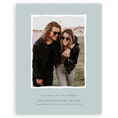 Soft Teal, Blue Wedding Digital Save the Date - Jayden Photo