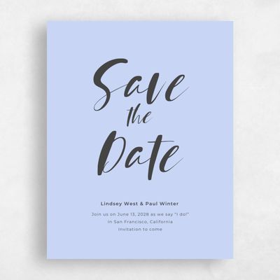 Periwinkle, Blue Wedding Save the Date - Lyons Type
