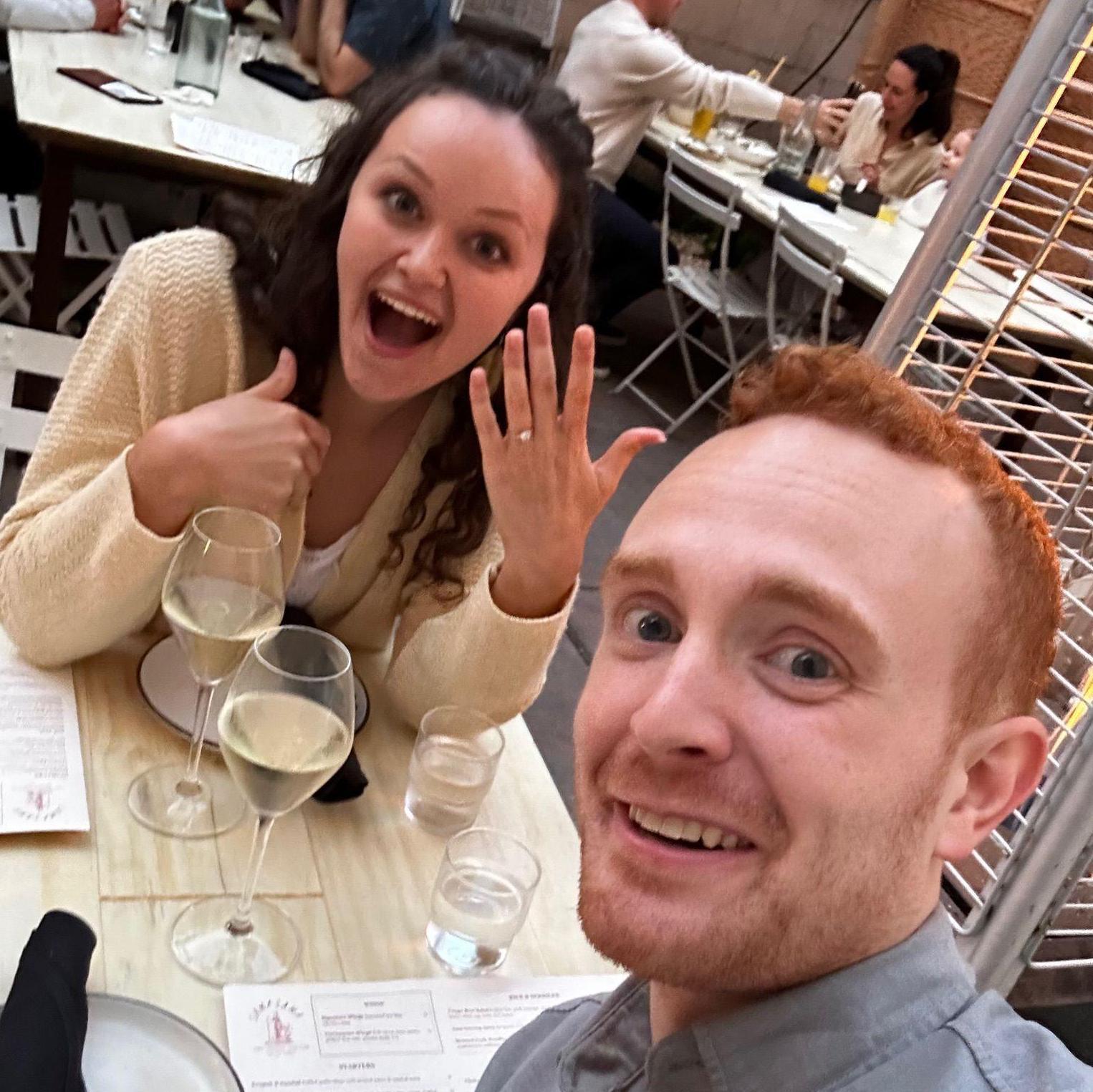 Our first meal together as an engaged couple!