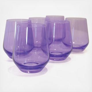 Estelle Stemless Wine Glass, Set of 6