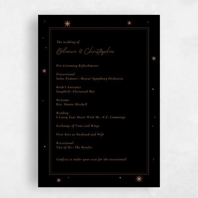 Black Wedding Program - Splendor