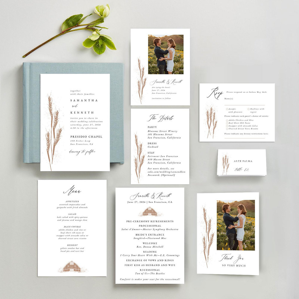 Alder Wheat | Camel | Zola Wedding Invitations