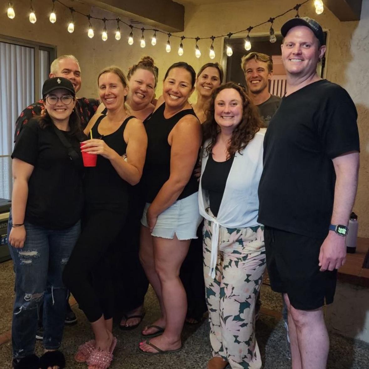 Bob survived the hangout with "the cousins". Sarah has over 32 first cousins, but pictured here are some of the favorites! 

Pictured left to right are: Samantha, Mike, Meaghan, Jeanette, Heidi, Sophea, Sarah, Bob, and Greg.