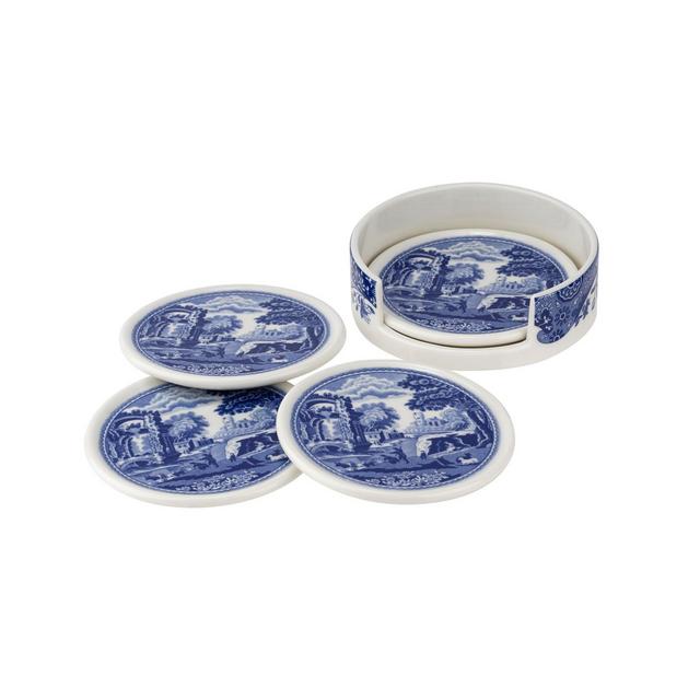 Spode Blue Italian 5 PC Ceramic Coaster Set