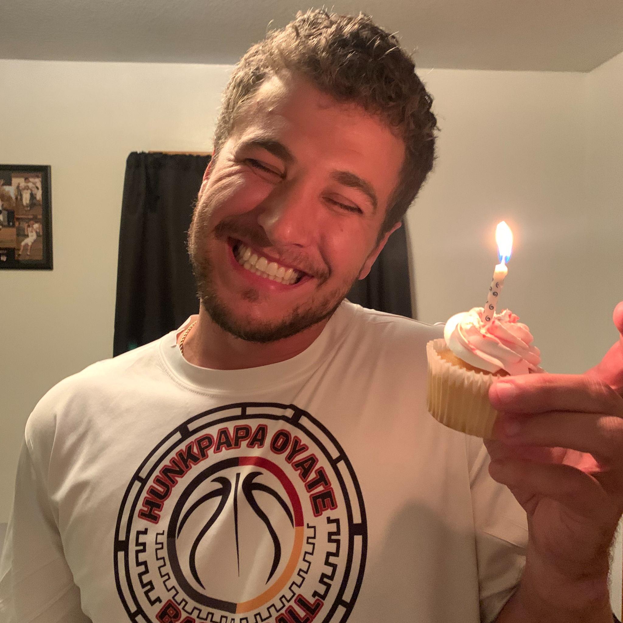 One year of knowing each other - I also accidentally burned him after this.