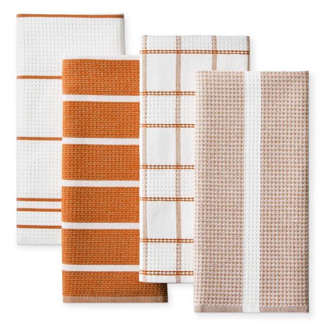 Super Absorbent Waffle Weave Multi-Pack Towels, Orange