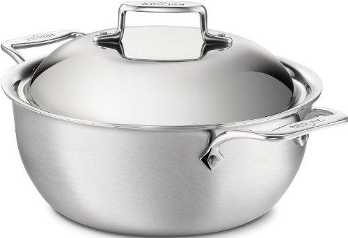 All-Clad BD55112 D5 Brushed 18/10 Stainless Steel 5-Ply Bonded Dishwasher  Safe Fry Pan Saute Pan Cookware, 12-Inch, Silver 