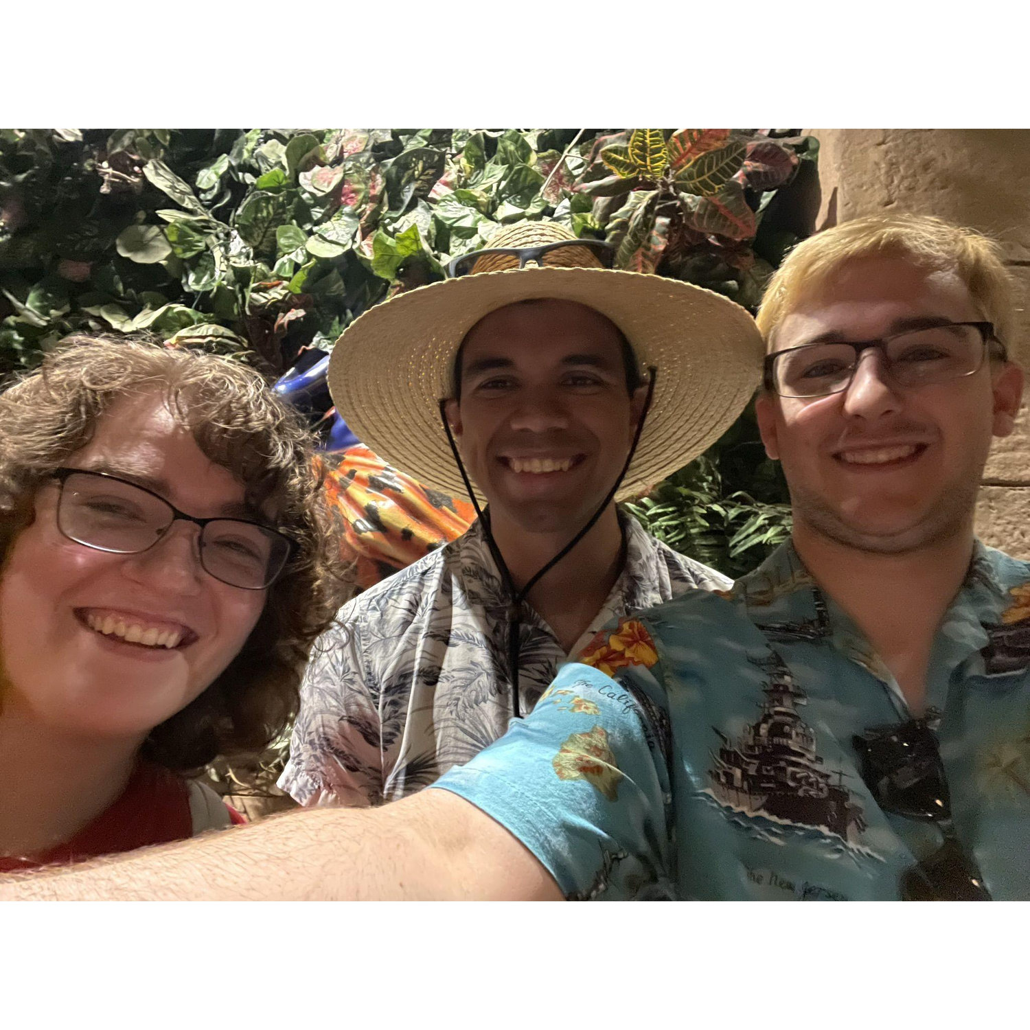 Cameron, Chris and Kamber at Rainforest Cafe in Galveston, TX, June 25, 2023