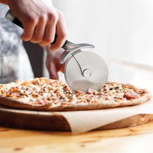 KitchenAid Classic Pizza Wheel with Sharp Blade For Cutting Through Crusts, Pies and More, Built In Finger Guard for Safety and Comfort Grip to Protect Fingers, Dishwasher Safe, 9-Inch, Black