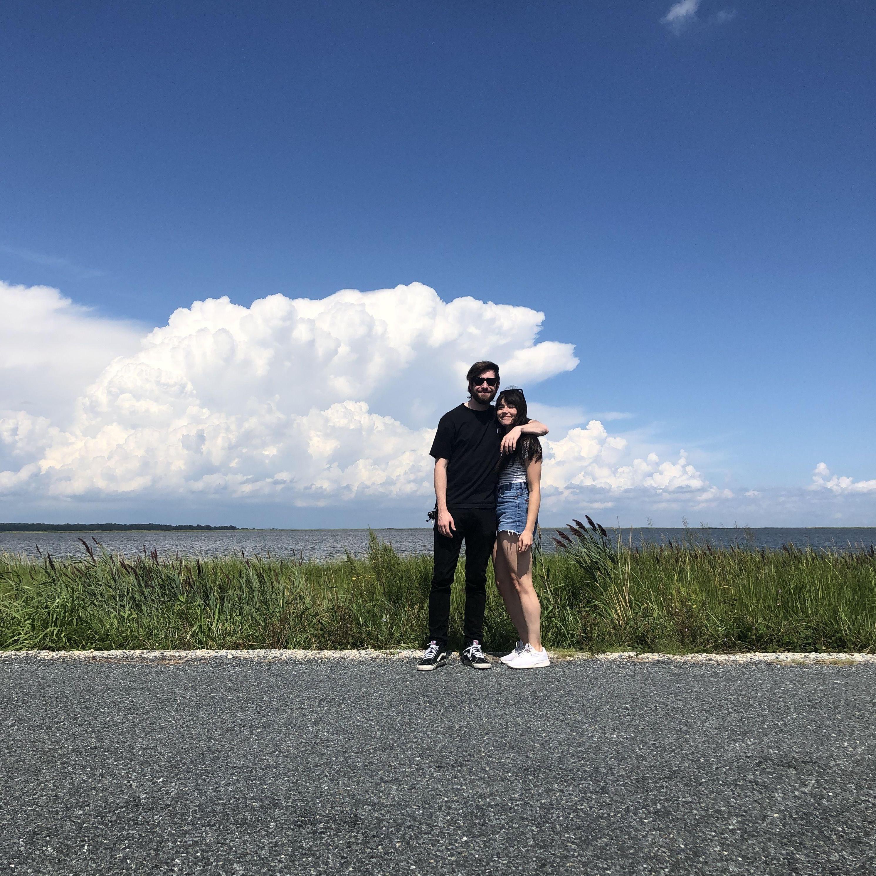 Our first real photo together! Taken from the trunk of Mr Brown's F150
