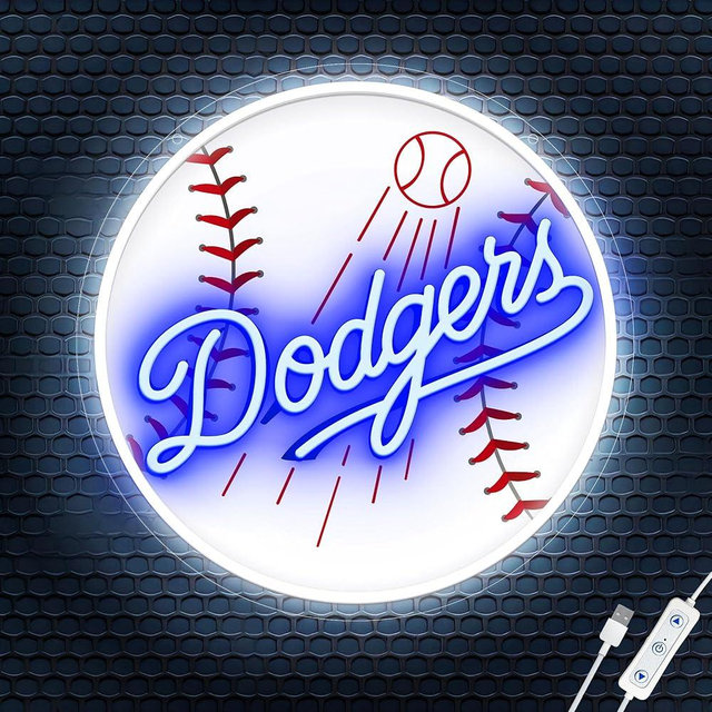 GEEVYOO Baseball Neon Signs for Wall Decor, Dimmable Led Neon Lights for Bedroom Man Cave Garage Home Bar Dorm Party Game Room Decor, Holiday Gift for Baseball Team Fans,Sport Lover