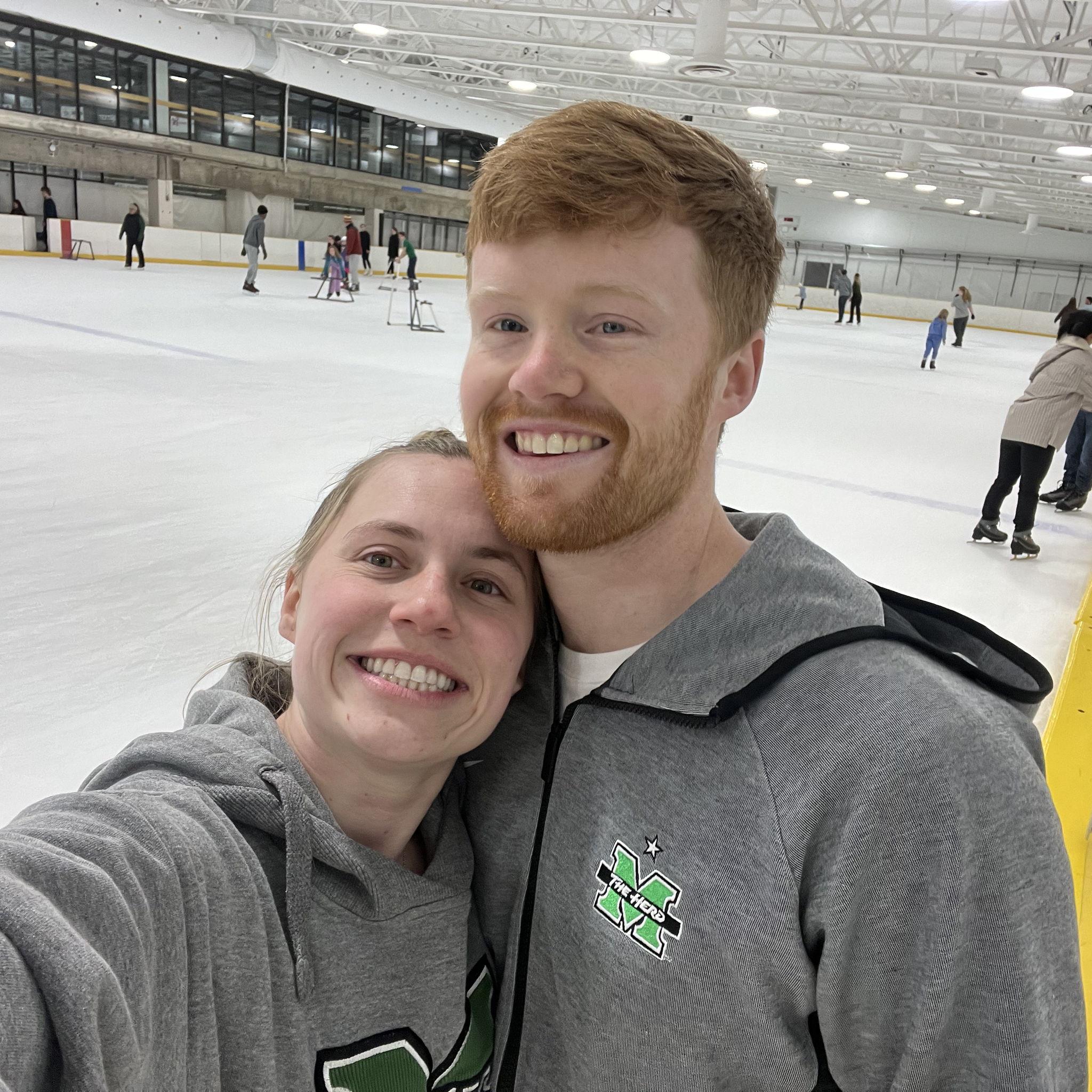 Teaching Gabe to ice skate