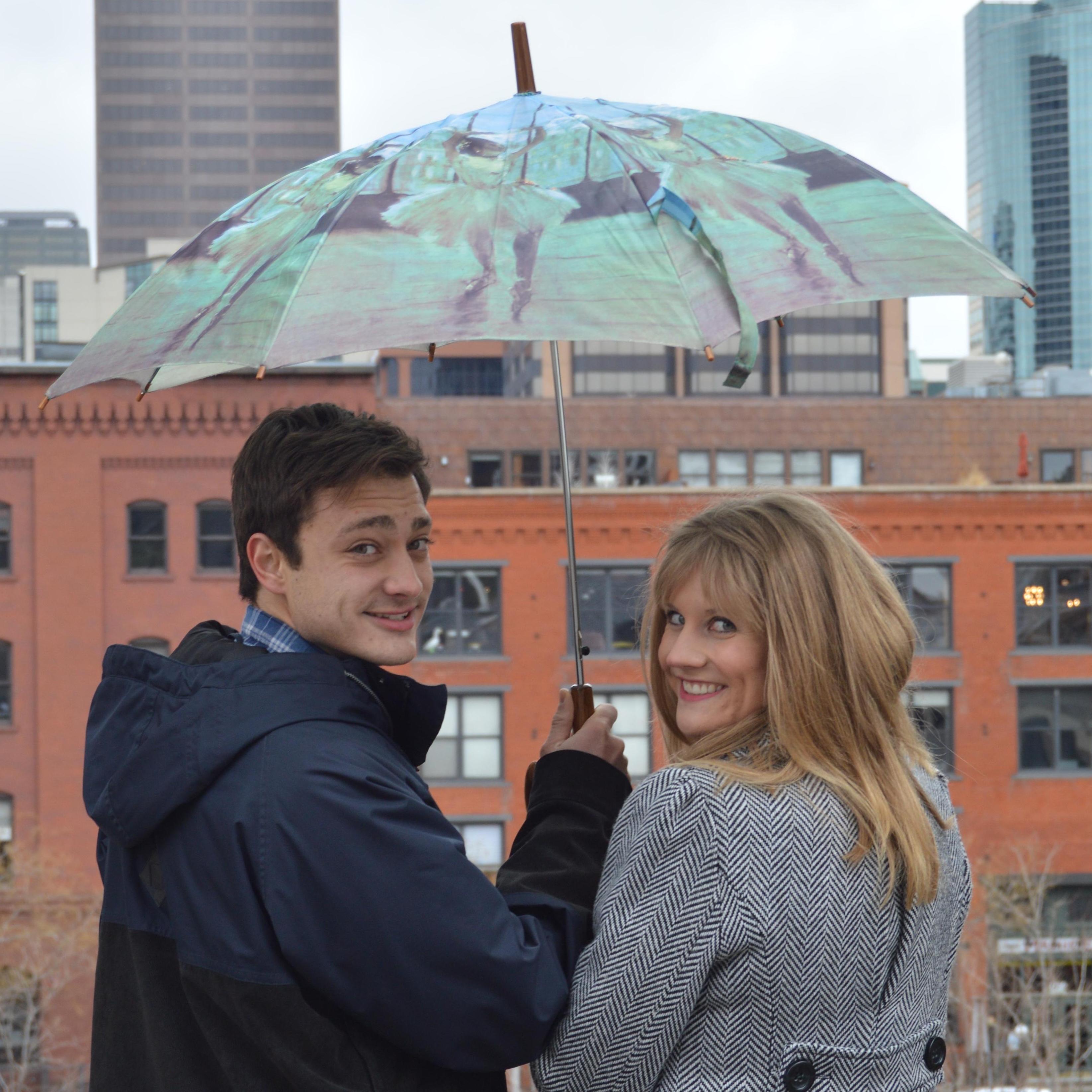 From our engagement photoshoot at Union Station in downtown Denver!