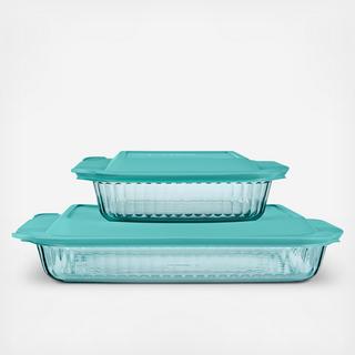 Colors Sculpted Tinted Dreams 4-Piece Baking Dish Set