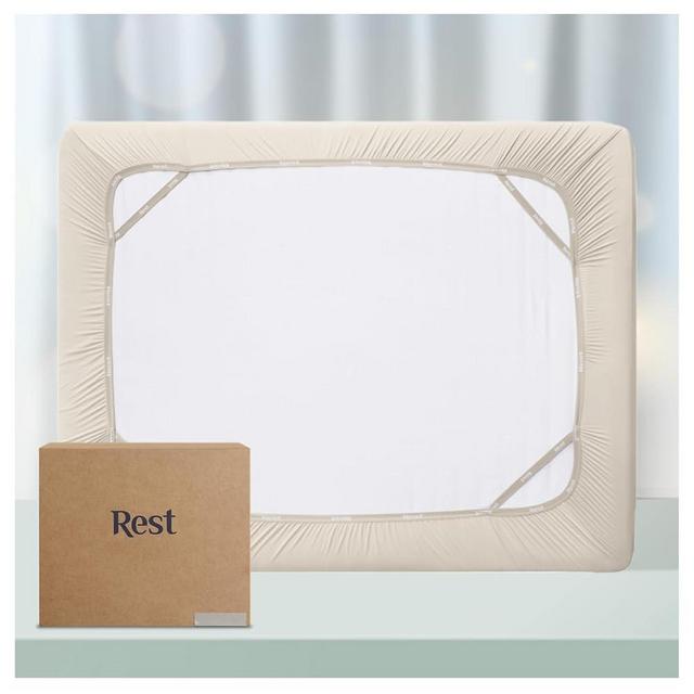 REST® Evercool®+ Cooling Fitted Sheet, Queen-Size 15’’Deep(Stretched up to 18’’) Silver Infused Cooling Bedding for Hot Sleeper and Night Sweat, for Fresh and Hygienic Sleep (Pink Ivory)