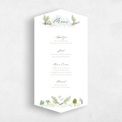 White Diamond Wedding Menu - Sable