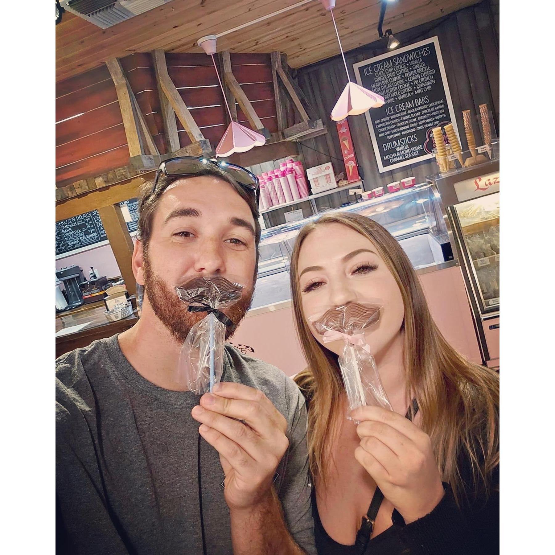 Enjoying some chocolate in California