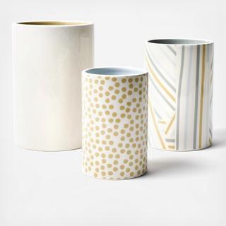 Nouveau Print Cylinder Vase , Set of 3