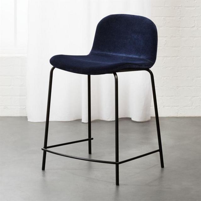 Primitivo Blue Velvet 24" Counter Stool