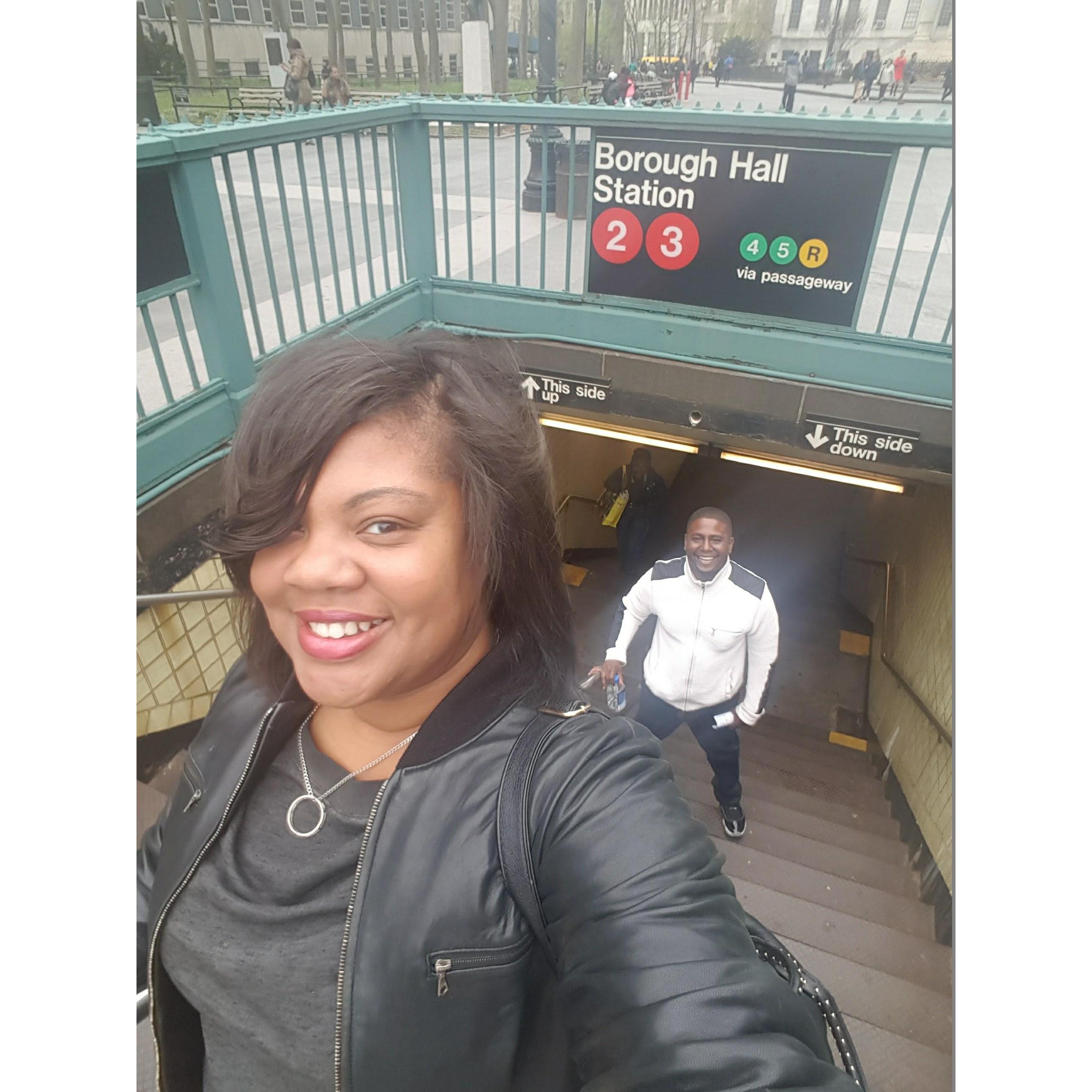 Taking on Brooklyn!!! Our first subway ride together!!