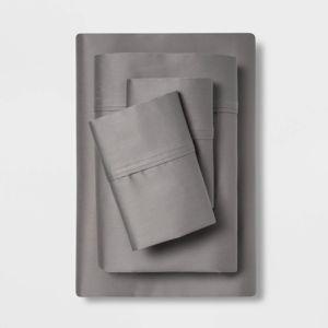 King Size Gray Solid Performance 400 Thread Count Sheet Set - Threshold™