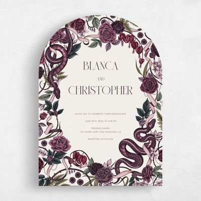Purple Arch Wedding Invitation - Moreau Classic