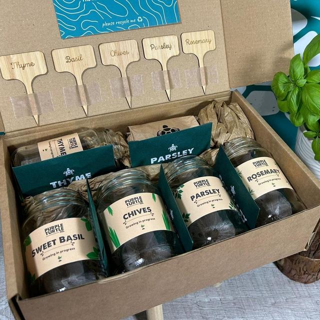 Grow Your Own Herbs + Gift Box | Plant, Garden & Cooking Lovers Gift | Great for Birthdays, Easter and Fun for Kids