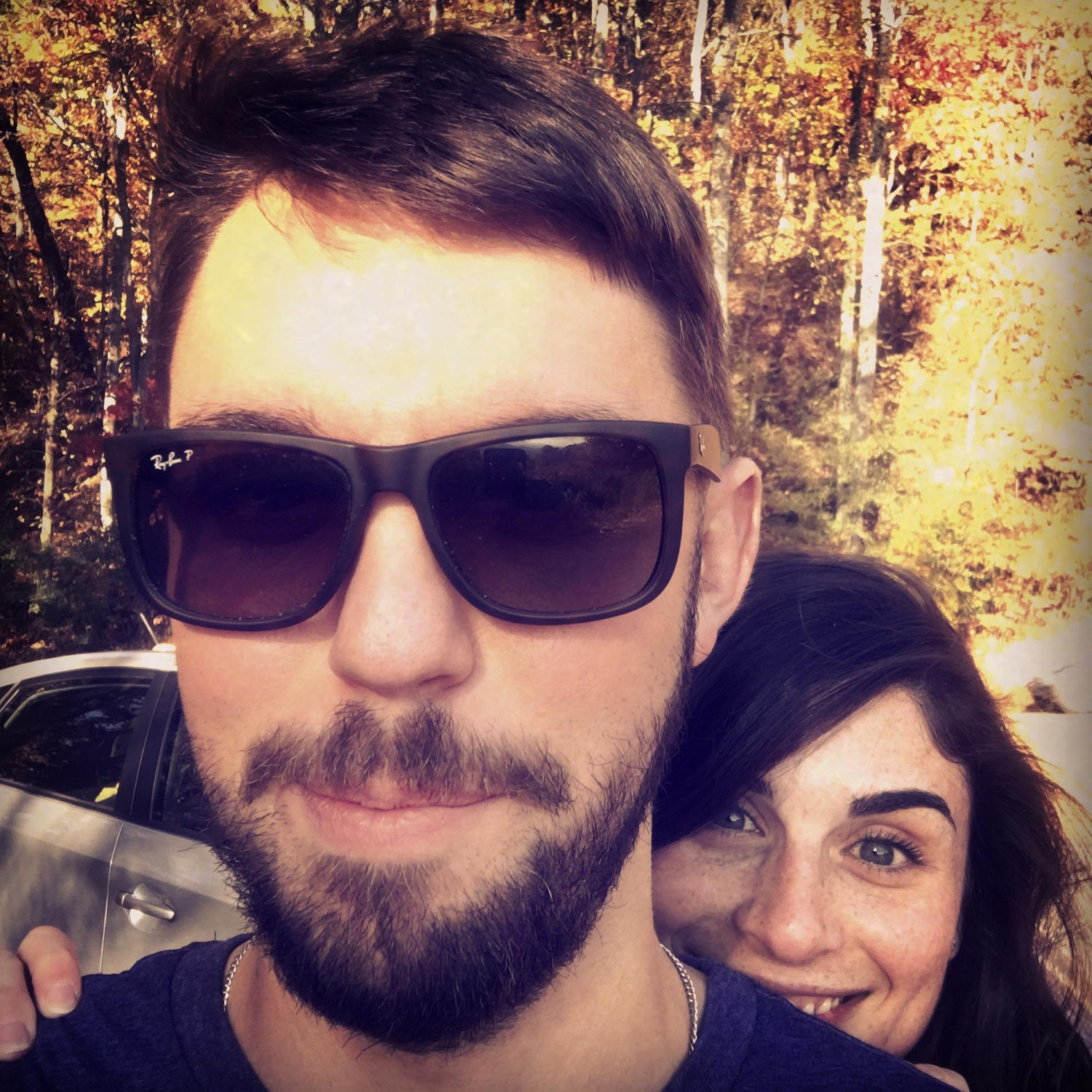 First selfie: somewhere on off the Blue Ridge Parkway... Just friends my a**.