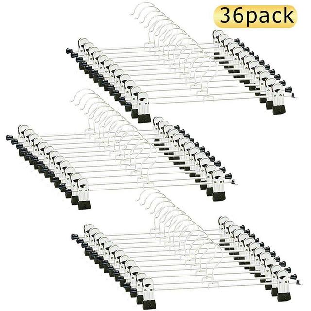 GoodtoU Pants Hangers - 36 PCS Skirt Hangers Pants Hanger with Clips Metal Pant Hangers Space Saving for Pants Skirts Clothes