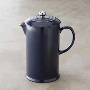 Le Creuset Café Stoneware French Press, Matte Navy
