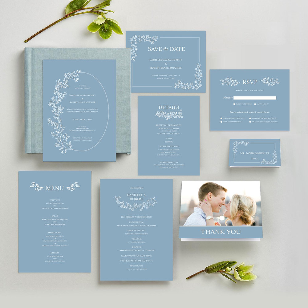 Kalispell Frame | Dusty Blue | Zola Save The Dates