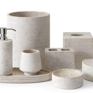 Fine Linens | Limestone Bath Accessories by Kassatex