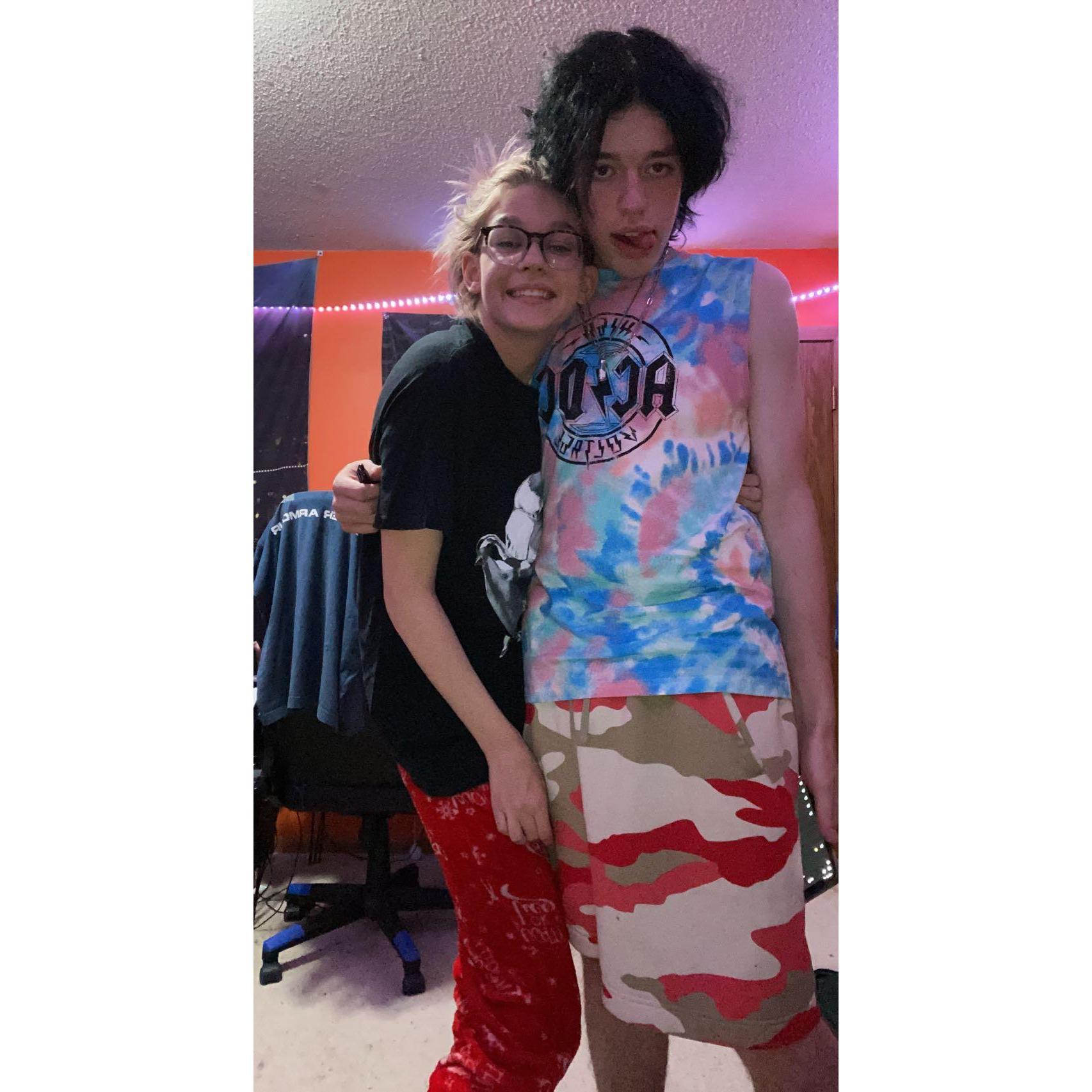 The day we first started dating, Nick asked Rhiannon out right after she got done dying his hair.