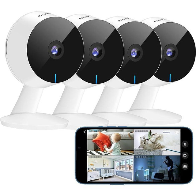 LaView 4MP 2K Cameras for Home Security Indoor, 5G& 2.4GHz Home Security Camera for Baby/Elder/Pet/Nanny,US Cloud Service,Compatible with Alexa iOS & Android