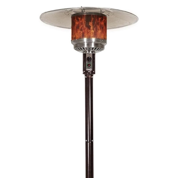 Amazon Basics 46,000 BTU Outdoor Propane Patio Heater with Wheels, Commercial & Residential, Havana Bronze, with Water Tank, 32.1 x 32.1 x 91.3 inches (LxWxH)