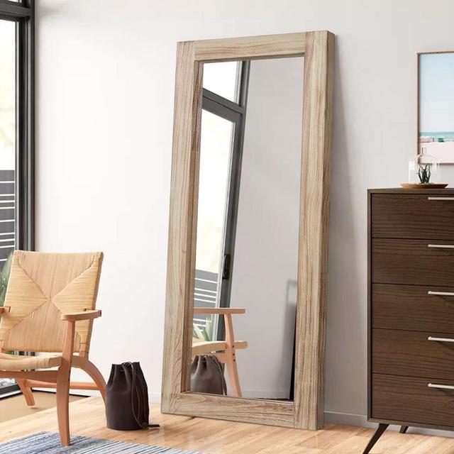 AAZZKANG Full Length Mirror Rustic Wood Framed Floor Mirror 59"x24" Rectangle Large Wall Mirror for Bedroom Living Room Entryway