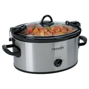 Crock-Pot 6-Quart Cook & Carry Manual Portable Slow Cooker, Stainless Steel