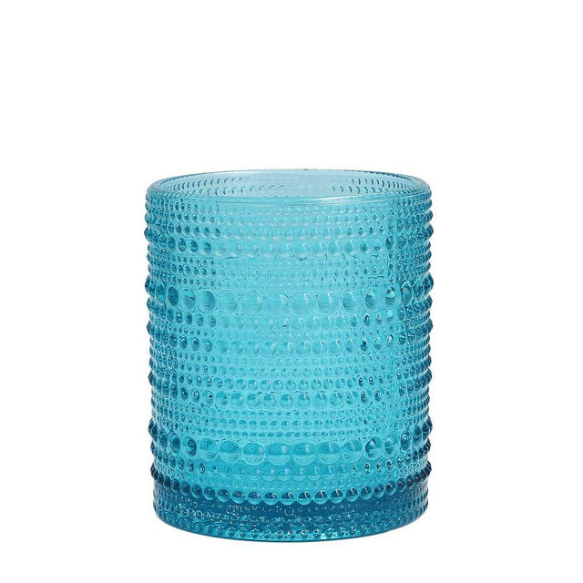 Jupiter Hobnail Double Old-Fashioned Glasses, Set of 6 - Aqua