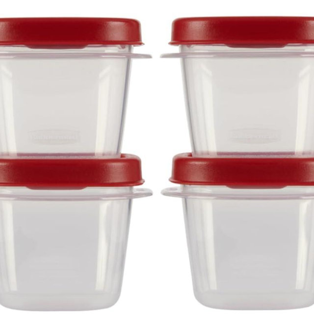 Utensilux Food Storage Containers, Half Cup Food Storage Containers, 9 Peice Set, Easy Find Lids, 4 Containers, 4 Lids Chalk Pen And Chalk Labels