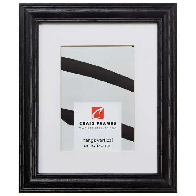 Craig Frames Wiltshire 16x20 inch Black Picture Frame Matted for a 11x14 Photo