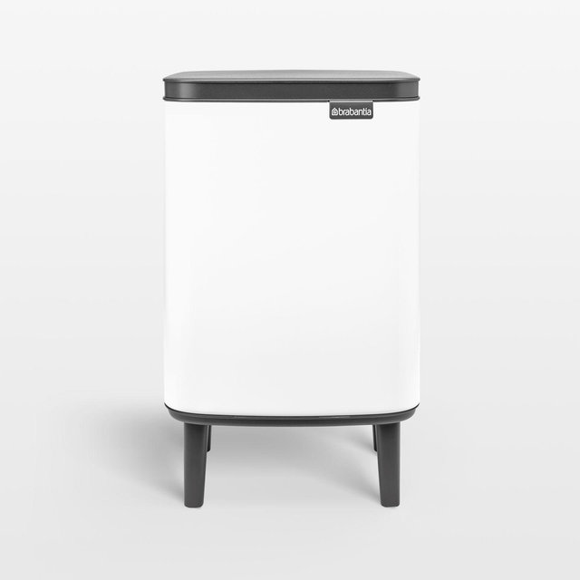 Brabantia Bo Hi Trash Can, White, 1.8 Gallon