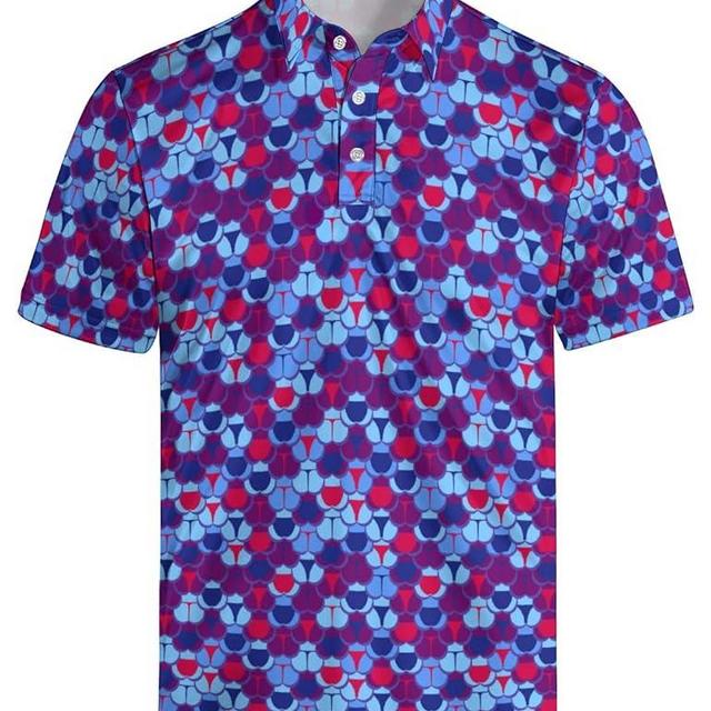 Men‘s Funny Polo Shirts Flashes 80S Golf Shirts Quick-Dry Moisture Wicking Polo Shirts Funny Short Sleeve Golf Polo Shirts