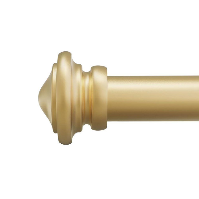 Curtain Rods for Windows 66 to 120 Inch, 1 Inch Adjustable Heavy Duty Gold Curtain Rods Easy Installation Modern Decorative Drapery Rods for Bedroom Living Room Farmhouse