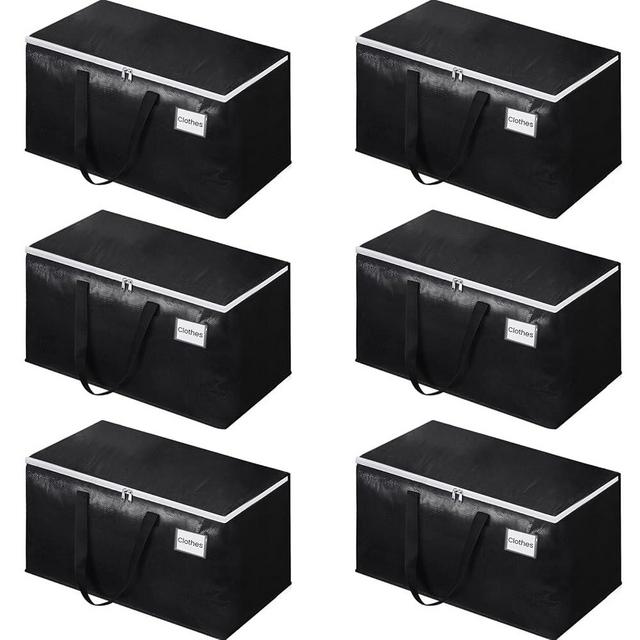 EpicTotes Extra Large Moving Boxes-Moving Bags with Zipper, Carrying Handles and Tag Pocket-Moving Supplies for Space Saving-Totes for Storage - for moving, Storage, Camping and Travel 93L-6 Pack